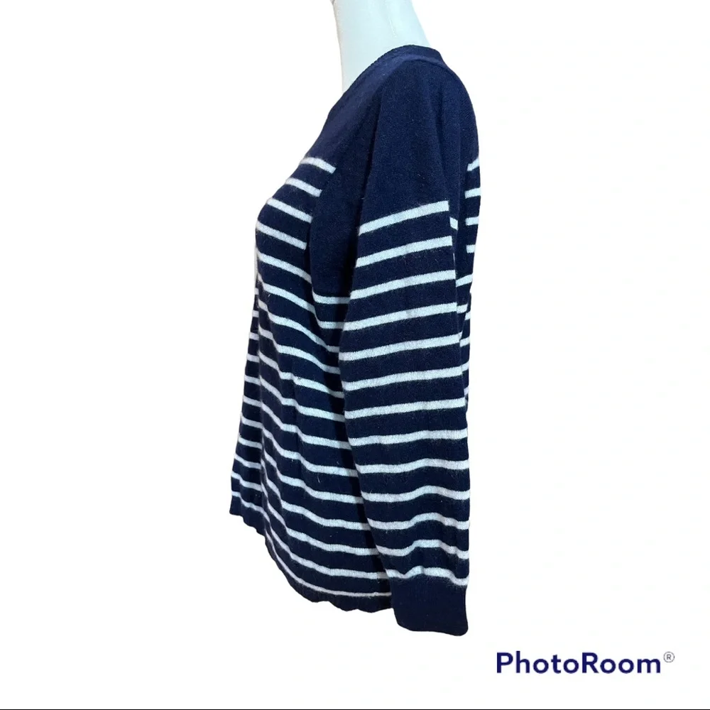 J.Crew Italian Cashmere Striped Sweater Size Small